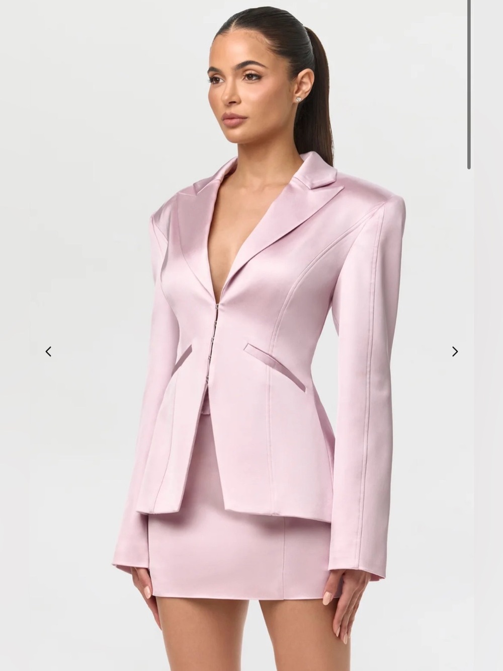 Naked Wardrobe Satin Mini Skirt Baby Pink